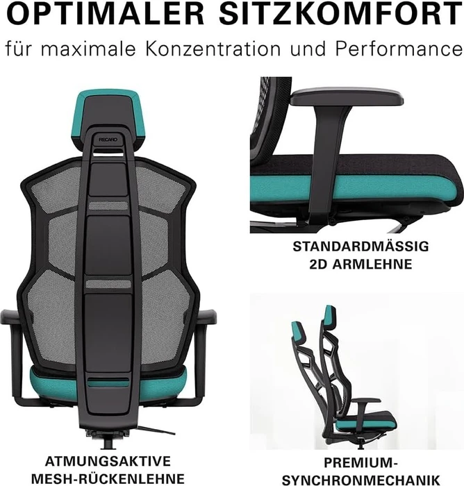 Recaro Aer Essential Gamingstuhl, Ocean Blue