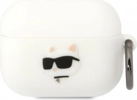 Karl Lagerfeld 3D Logo NFT Choupette Head Case für Apple AirPods Pro weiß