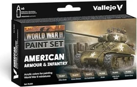 Vallejo Model Color World War II Wargames Color Series American Armour & Infantry Farbset, 6-tlg.