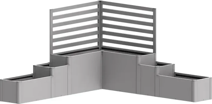 Biohort DaVinci 1 Pflanzkasten-System mit Rankgitter Hochbeet 299.5x29.9cm silber-metallic