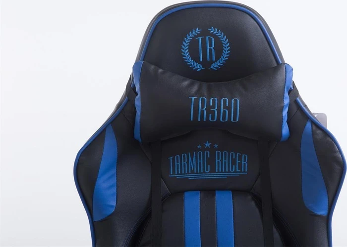 CLP Racing Limit V2 Kunstleder Gamingstuhl mit Fußstütze, schwarz/blau