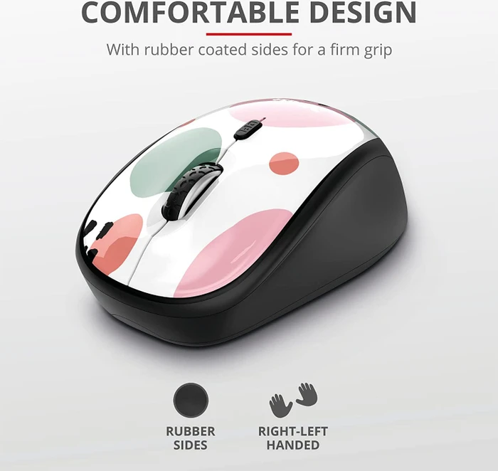 Trust Yvi Wireless Mouse Pink Circles, USB