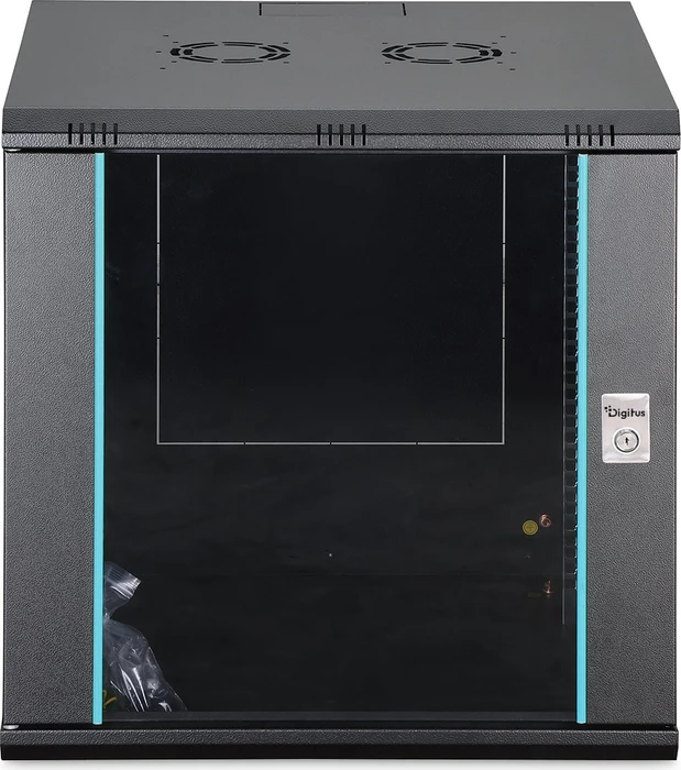 Digitus Dynamic-N Serie 19" Wandgehäuse 12HE, unmontiert, Sicherheitsglastür, IP2X, RAL 9005, 600mm tief