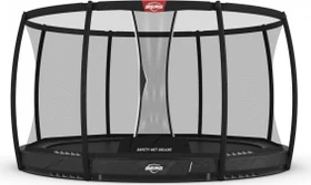 Berg InGround Champion Deluxe mit Sicherheitsnetz 430cm Bodentrampolin grau