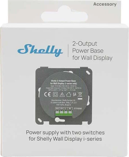 Shelly 2-Output Power Base für Wall Display (i-Series)
