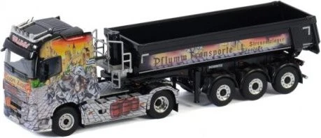 Wsi Models Pflumm Volvo FH4 Globetrotter 4X2 Halfpipe Tipper Trailer 3 Axle
