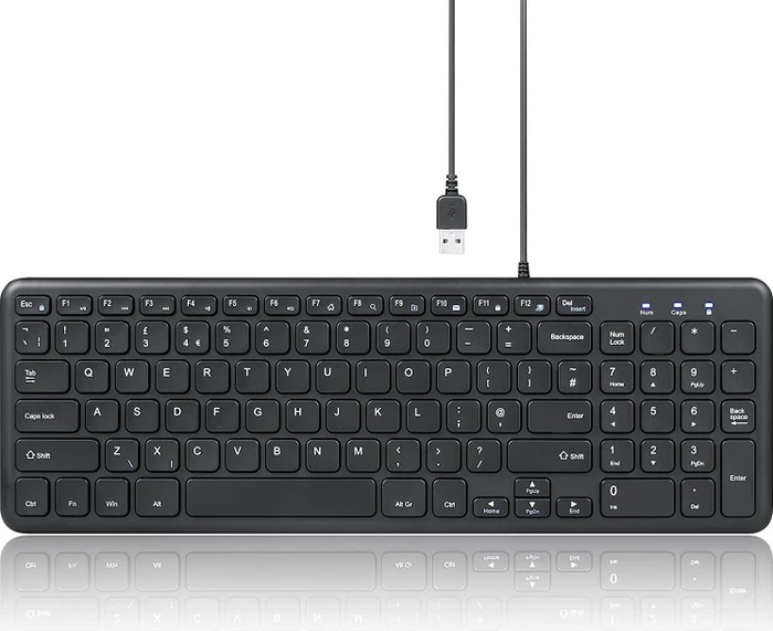 Perixx Periboard-213, schwarz, USB, UK