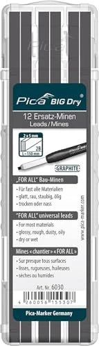 Pica-Marker BIG Dry For All Bleistiftmine 2B 5.0mm graphit, 12er-Pack