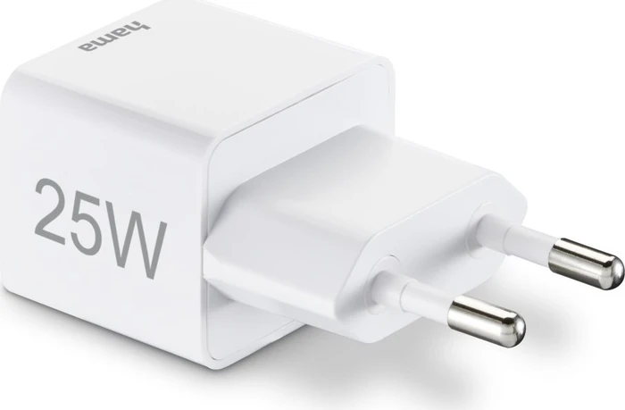 Hama Schnellladegerät USB-C PD/Qualcomm Mini-Ladegerät 25W weiß