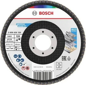 Bosch Professional X451 Fächerschleifscheibe T27 K80, 115x22.23mm, 1 Stück