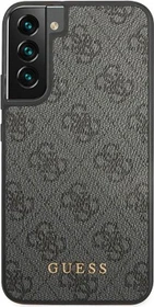 Guess Hard Cover 4G Metal Gold Logo für Samsung Galaxy S23 grau