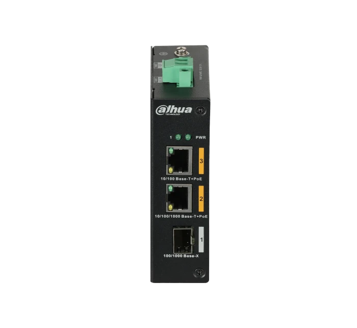 Dahua PFS31 Industrial Railmount Gigabit Switch, 2x RJ-45, 1x SFP, 60W PoE++
