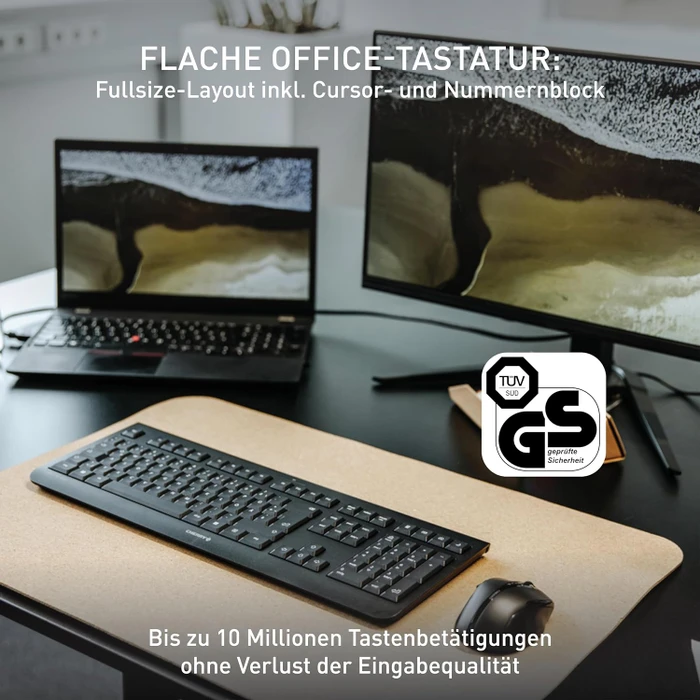 Cherry KW 3000 Silent Wireless Keyboard, schwarz, USB, DE