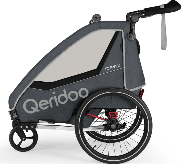 Qeridoo QUPA 2 Fahrradanhänger grau (Modell 2023)