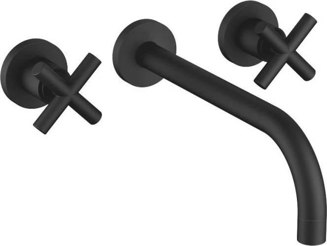 Dornbracht Tara. Fertigmontageset 36717892-33 für Waschtisch-Wand-Armatur, ohne Ablaufgarnitur, 240 mm, schwarz matt Image