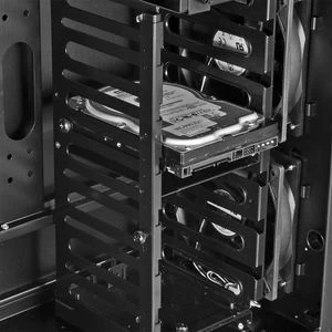 Lian Li PC-B25FWB Blue Ring schwarz, Acrylfenster