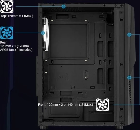 AeroCool Mecha ARGB, Glasfenster