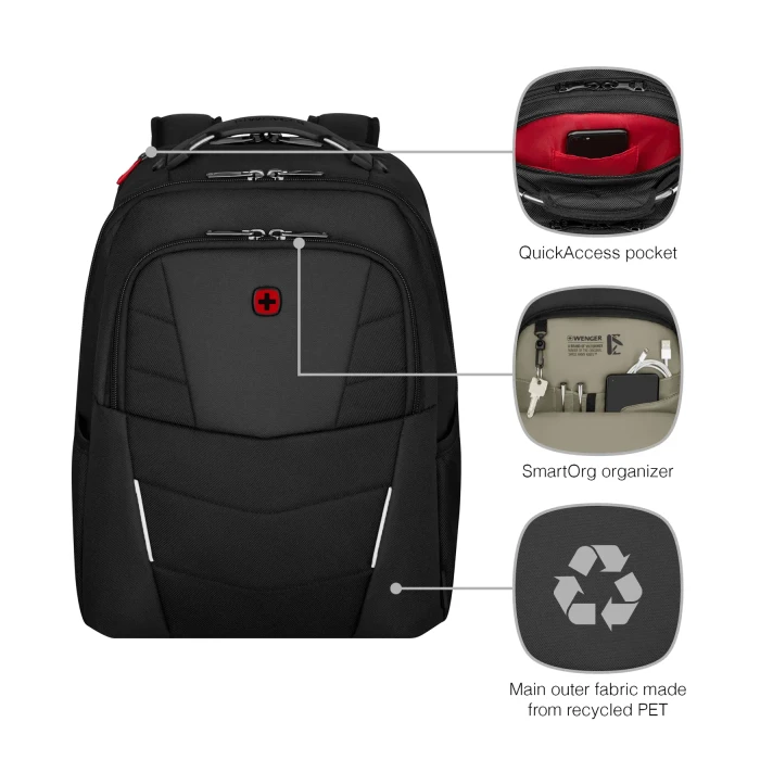 Wenger Altair 15.6" Laptop-Rucksack, schwarz