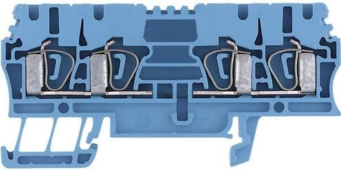 Weidmüller ZDU 2.5/4AN BL Durchgangs-Reihenklemme, Zugfederanschluss, 2.5 mm², 800 V, 24 A, blau