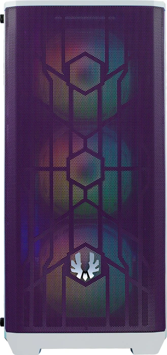 BitFenix Nova Mesh SE TG 4ARGB, weiß/violett, inkl. 4x Lüfter, Lüfter LED RGB, Glasfenster
