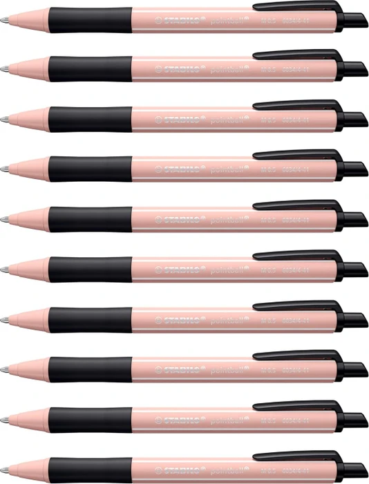 STABILO pointball NatureCOLORS Kugelschreiber blush/schwarz, 10er-Pack