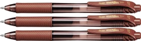 Pentel EnerGel X BL107 0.7mm/0.35mm Gelroller braun/transparent, 3er-Pack