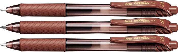 Pentel EnerGel X BL107 0.7mm/0.35mm Gelroller braun/transparent, 3er-Pack