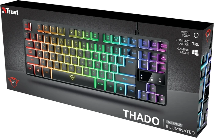 Trust Gaming GXT 833 Thado TKL, LEDs RGB, USB, ES