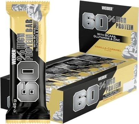 Weider 60% Protein Bar Vanilla Caramel 1.08kg (24x 45g)