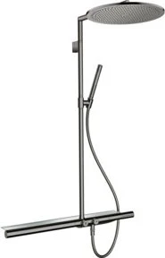 Hansgrohe Axor ShowerSolutions Showerpipe Duschsystem mit Thermostat 800 und Kopfbrause 350 1jet polished black chrome