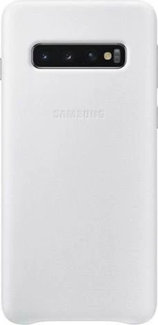 Samsung Leather Cover für Galaxy S10 weiß