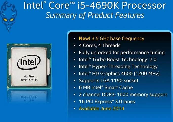 Intel Core i5-4690K, 4C/4T, 3.50-3.90GHz, boxed