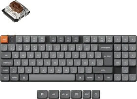 Keychron K13 Max, TKL+NUM, grau/orange, LEDs RGB, hot-swap, Gateron LOW PROFILE 2.0 BROWN, USB/Bluetooth, DE