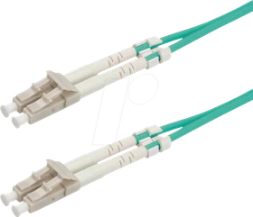 Value LWL Duplex Kabel, OM3, 2x LC Stecker/2x LC Stecker, 20m, türkis