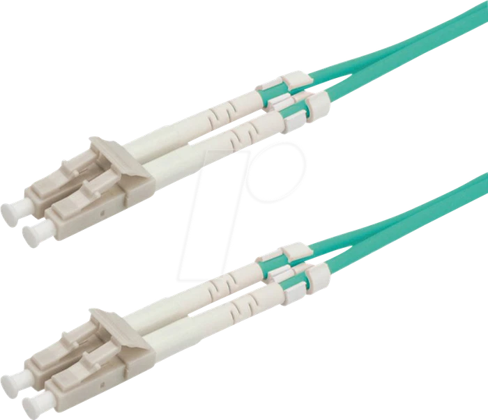 Value LWL Duplex Kabel, OM3, 2x LC Stecker/2x LC Stecker, 0.5m, türkis