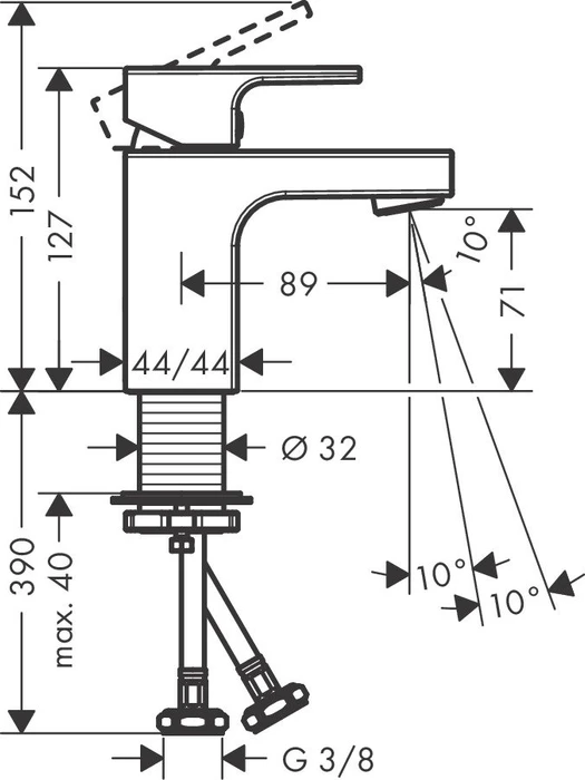 Hansgrohe Vernis Shape 70 Waschbeckenarmatur chrom