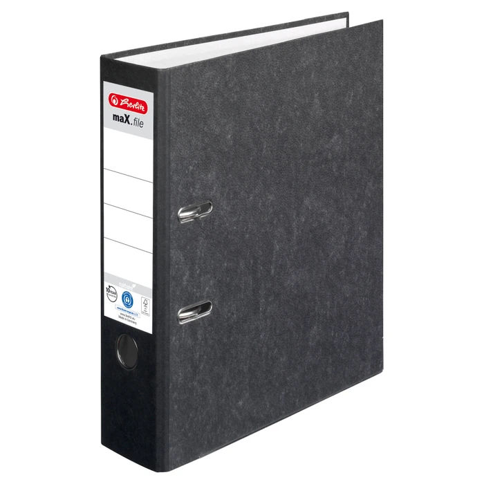 Herlitz maX.file nature Ordner 2-Ring, 80mm, A4, schwarz