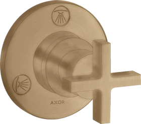Hansgrohe Axor Citterio Ab- und Umstellventil Trio/ Quattro Unterputz mit Kreuzgriff brushed bronze