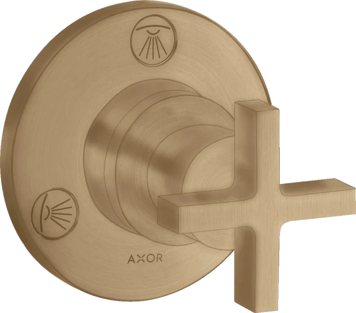 Hansgrohe Axor Citterio Ab- und Umstellventil Trio/ Quattro Unterputz mit Kreuzgriff brushed bronze