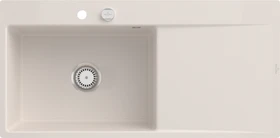 Villeroy & Boch Subway Style 60 flat flächenbündig Becken links mit Ablauffernbedienung crema