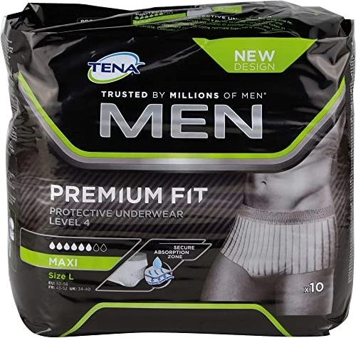 Tena Men Premium Fit Protective Underwear Schutzhose Größe L, 10 Stück