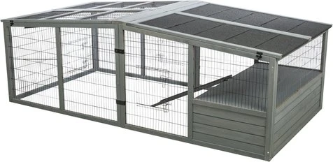 Trixie Freilaufgehege XL mit Abdeckung, 233x79x116cm, grau