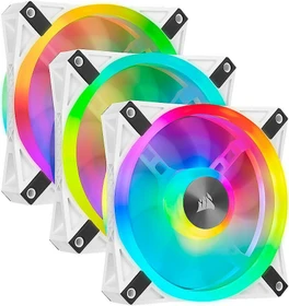 Corsair QL Series iCUE QL120 RGB PWM Triple Fan Kit, weiß, LED-Steuerung, 120mm, 3er-Pack