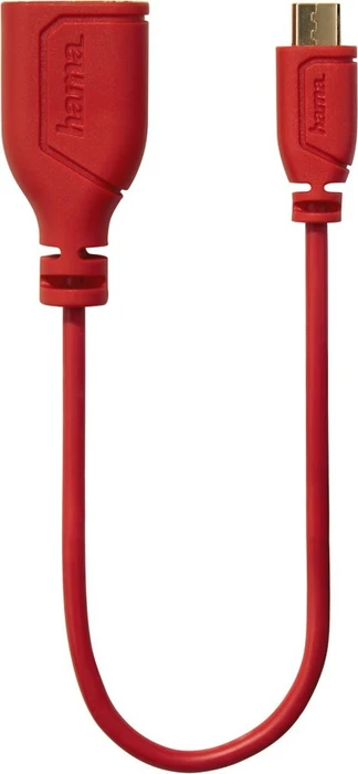 Hama Micro-USB-OTG-Adapterkabel Flexi-Slim, 0.15m, rot
