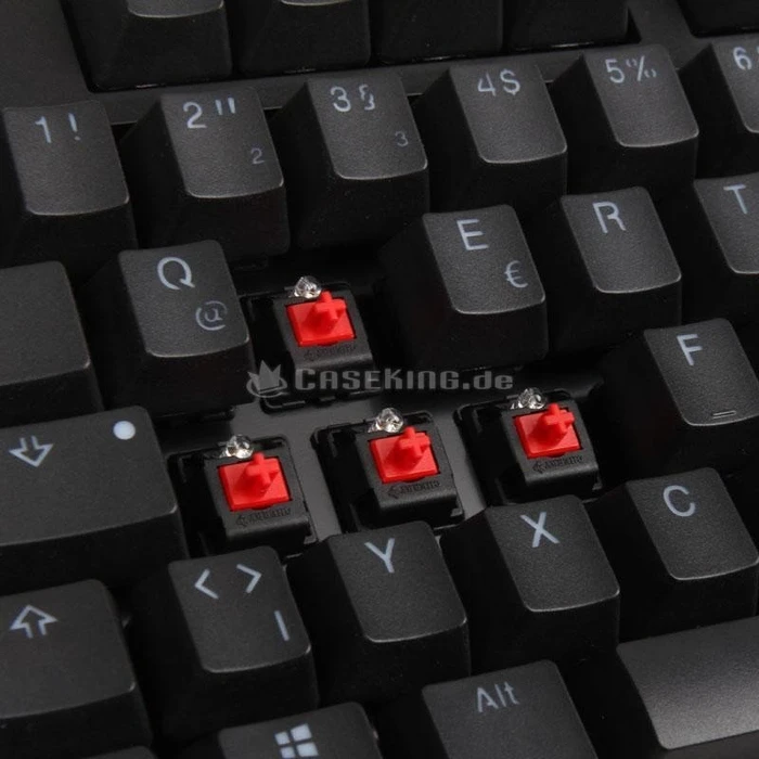 Ducky One PBT, LEDs blau, schwarz, MX RED, USB, DE