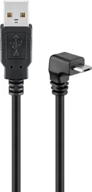 goobay USB-A 2.0 [Stecker] auf USB 2.0 Micro-B [Stecker] Adapterkabel, 1.8m, gewinkelt 90° (95343)