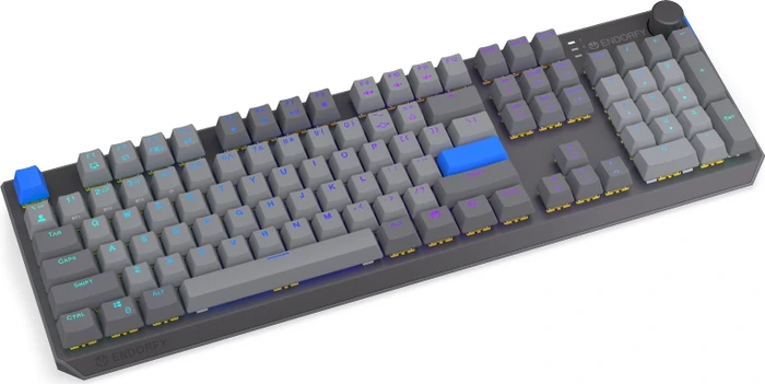 Endorfy Thock V2 Wireless, PBT, grau, LEDs RGB, hot-swap, Endorfy YELLOW, USB/Bluetooth, US