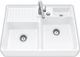 Villeroy & Boch Spülstein Becken rechts mit Ablauffernbedienung snow white