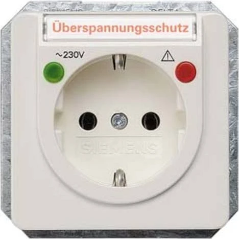 Siemens DELTA line Schuko-Steckdose mit Beschriftungsfeld, titanweiß