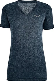 Salewa Puez Melange Dry'ton V-Neck Funktionsshirt kurzarm navy blazer melange (Damen)